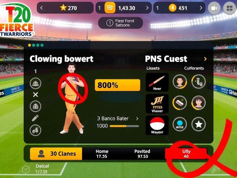 Fierce T20 Warriors bowling interface